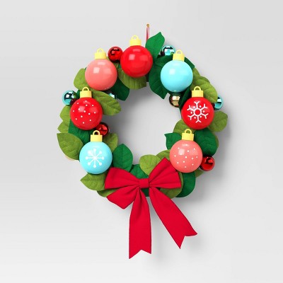 14.5" Pre-lit Battery Operated Christmas Novelty Wreath Green - Wondershop™