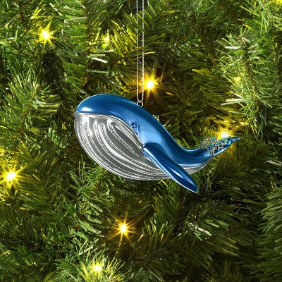 Christmas Blue Whale Ornament - Wondershop™