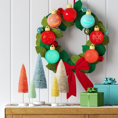 14.5" Pre-lit Battery Operated Christmas Novelty Wreath Green - Wondershop™