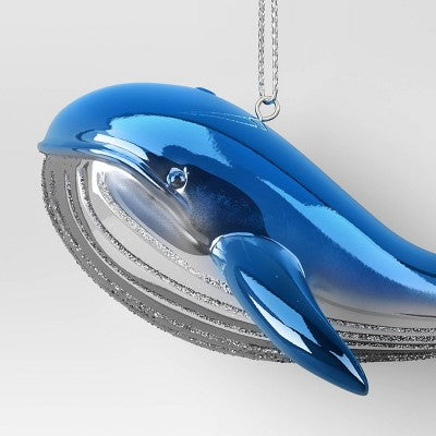 Christmas Blue Whale Ornament - Wondershop™