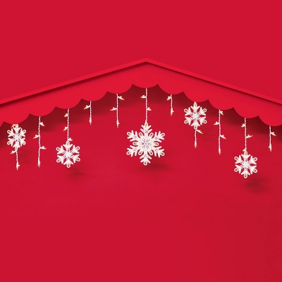 150ct Incandescent Christmas Icicle Lights With Snowflake Novelty Accent Clear Bulbs With White Wire - Wondershop™