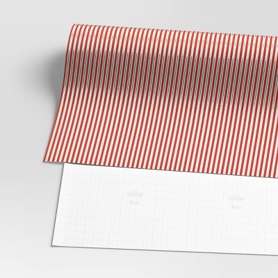 30” 20 Sq Ft Christmas Roll Wrap Red/White/Silver Stripes - Wondershop™