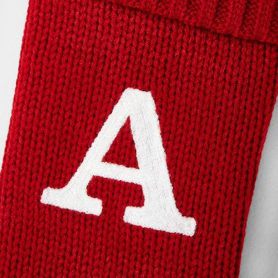  Knit Monogram Christmas Stocking Red - Wondershop™