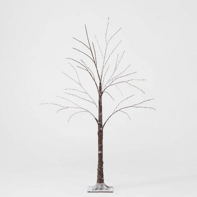  4' Brown Flocked Tree Dew Drop Christmas LED Novelty Sculpture Warm White - Wondershop™