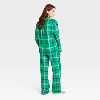  Women's Plaid Flannel Matching Family Pajama Set - Wondershop™ Green