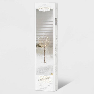  4' Brown Flocked Tree Dew Drop Christmas LED Novelty Sculpture Warm White - Wondershop™