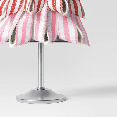  17" Glittered Striped Ribbon Christmas Tree Sculpture - Wondershop™ Pink/Red/White
