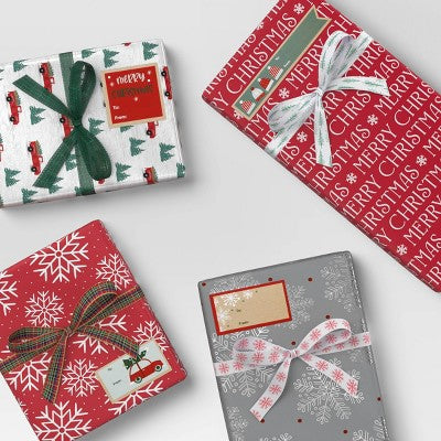  50ct Christmas Peel And Stick Gift Tags Red/Green/White Kraft - Wondershop™