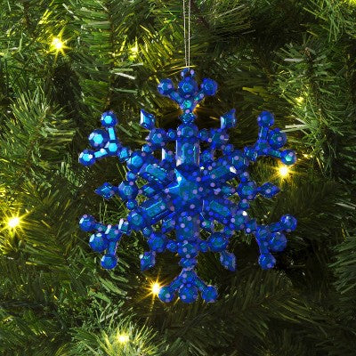  5" Christmas Blue Plastic Snowflake Ornament - Wondershop™