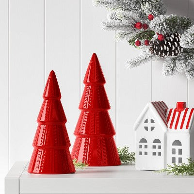  10" Ceramic Tree Shaped Christmas Decor - Wondershop™