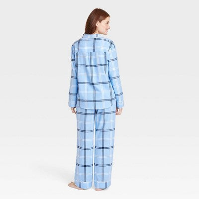  Women's Plaid Flannel Matching Family Pajama Set - Wondershop™ Blue